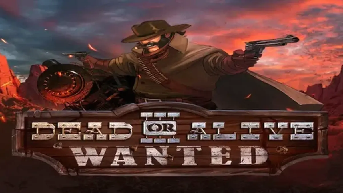 Cena cinematográfica do jogo Dead or Alive 3 Wanted com elementos de faroeste